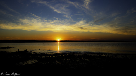 Ondergaande zon aan het Ammersee