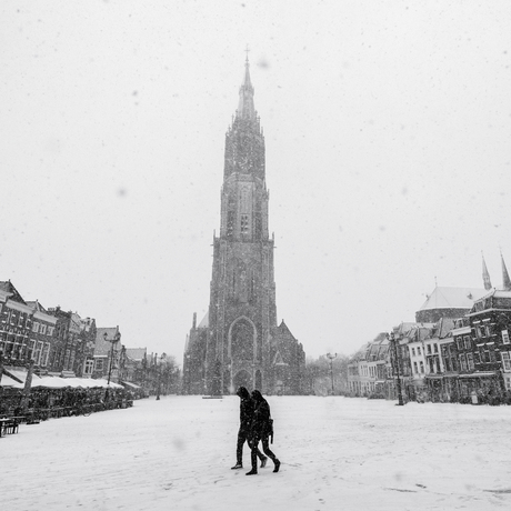 Sneeuw in Delft