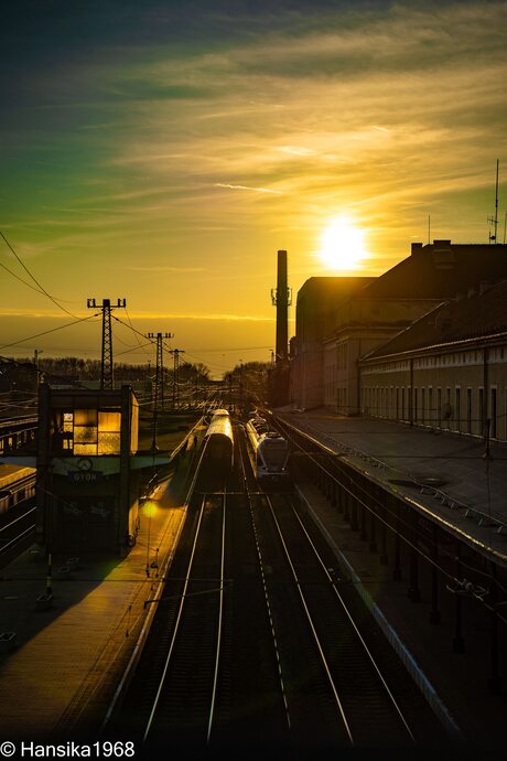 Zonsondergang in Győr