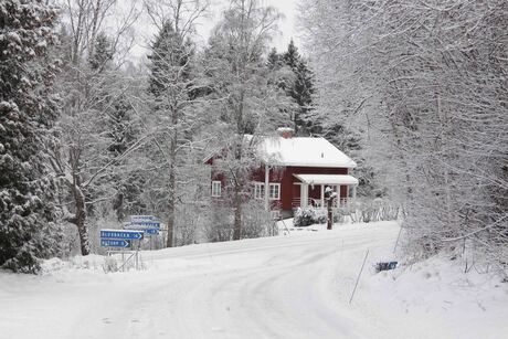 Zweeds huis in winter
