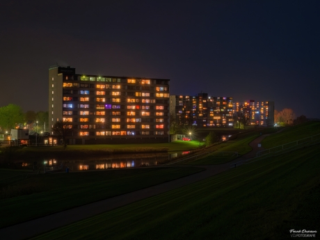 De flats op de Kustweg in Delfzijl.