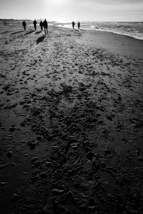 walking on the beach