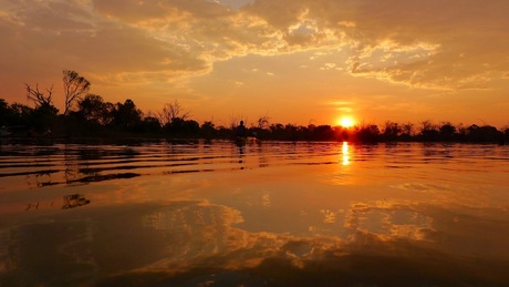 okavango delta zonsondergang