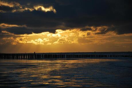 Herfst zonsondergang in Domburg