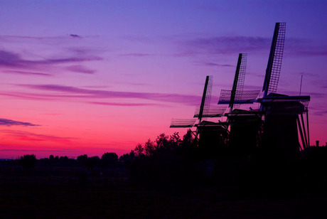 Molen bij schemering