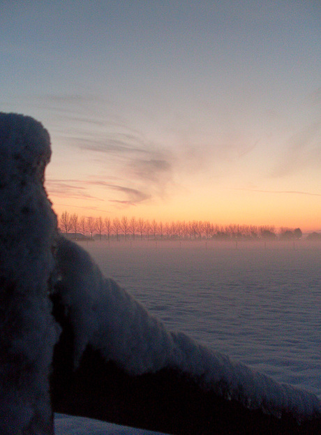 winter zonsondergang