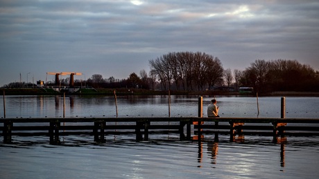 Sâltpoel bij zonsondergang