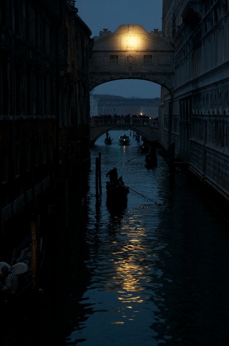 Bridge of Sighs with Gondola, Venice