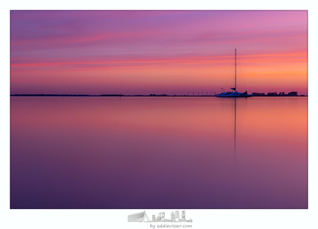 Zonsondergang bij het strandje van Numansdorp