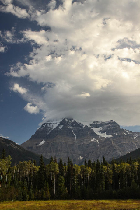 Mount Robson in the clouds