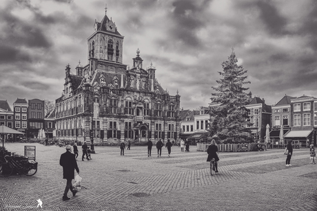 Delft City Hall at Christmas time
