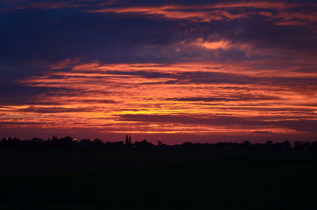 Zonsondergang Bocholt 28 juni 2015