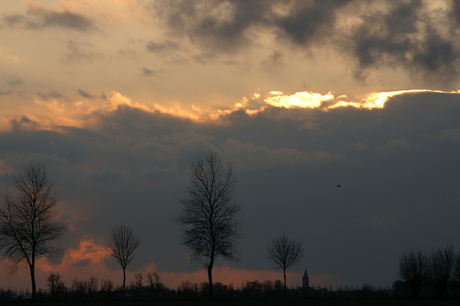 Zonsondergang silhouet