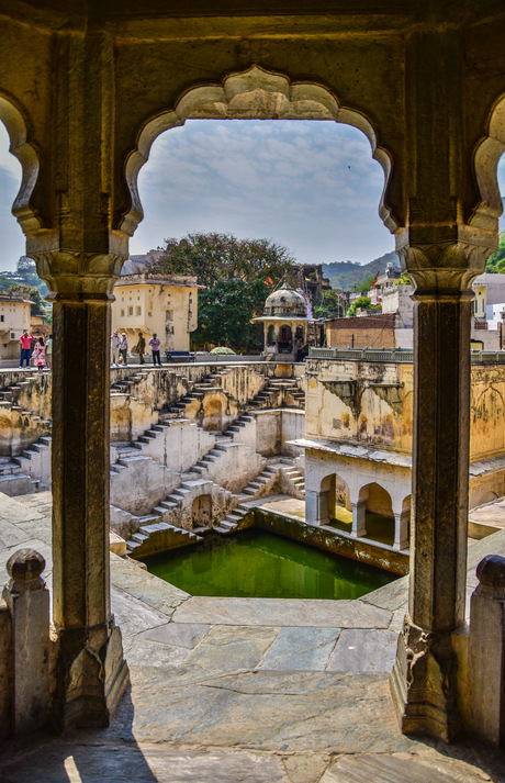 Zicht op een stepwell 