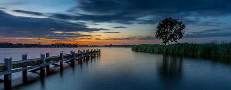 Avondrood boven de Rotte