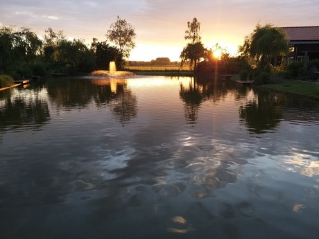 Zonsondergang bij Visvijver