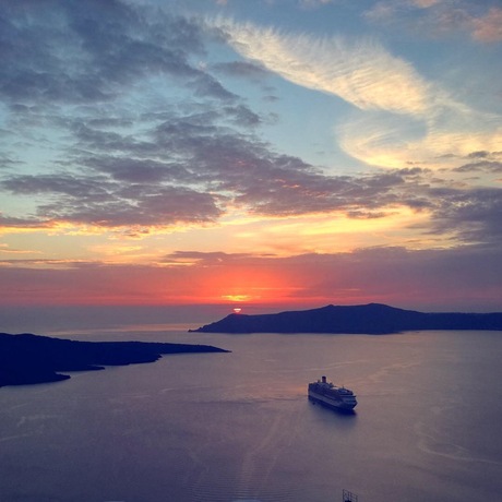Zonsondergang op Santorini