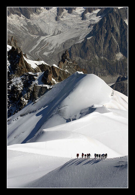 Klimmers op de Mont Blanc