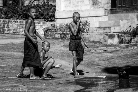 Monks shaving