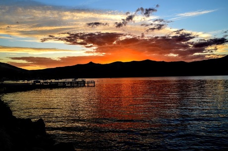 Zonsondergang in Akaroa