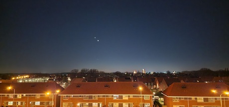 Venus en Jupiter boven Apeldoorn vanavond 