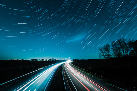 Star trail and Traffic lights