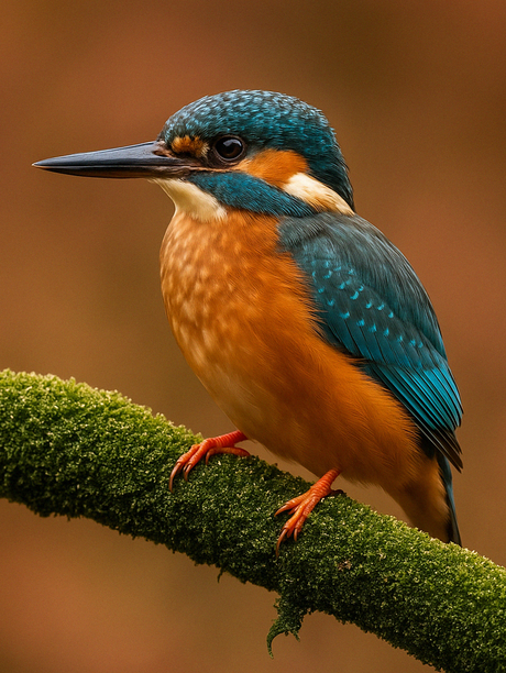IJsvogel op mosrijke tak – Voorjaarslicht