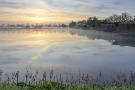 Kleurige zonsopkomst.