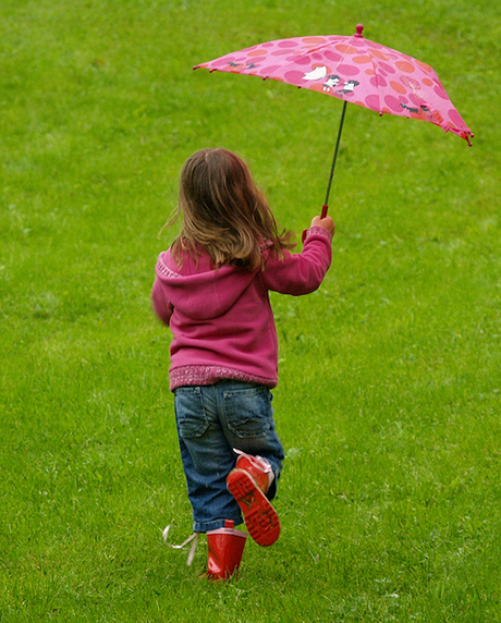 In de regen