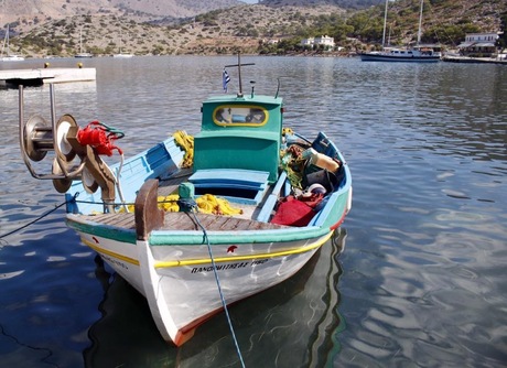Vissers boot op Symi Griekeland