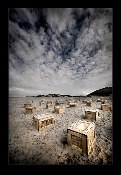 beach of boxes