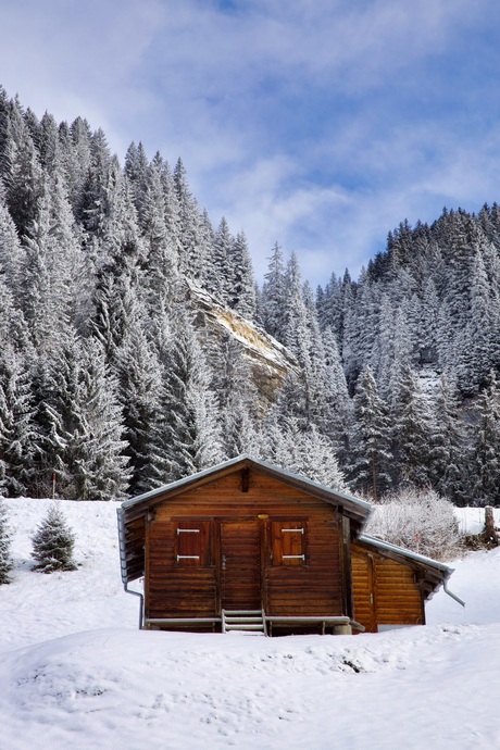 Winters huisje