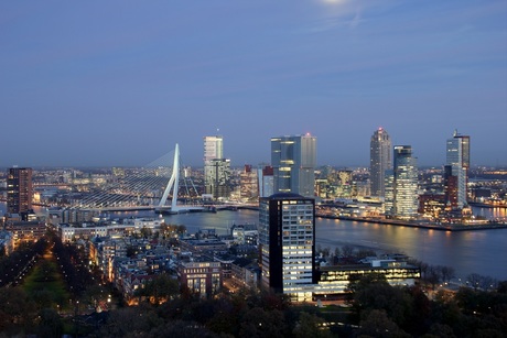 Rotterdam Erasmusbrug vanaf de Euromast