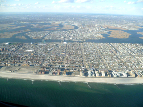 Long Island vanuit cockpit KLM