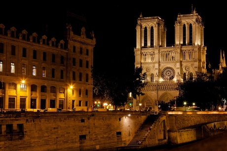 Notre Dame bij nacht