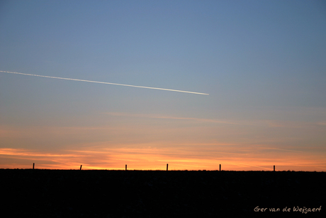 Strakke zonsondergang