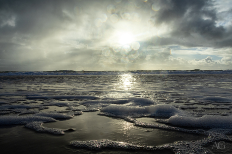 Regenachtige dag aan zee 