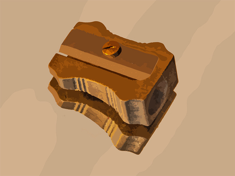 Puntenslijper op spiegeltje