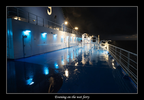 Evening on the wet ferry