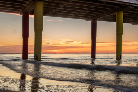 The colored sky under the Pier