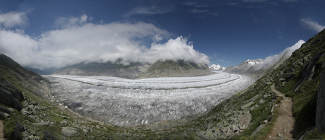 Imposante Alpengletsjer in panorama