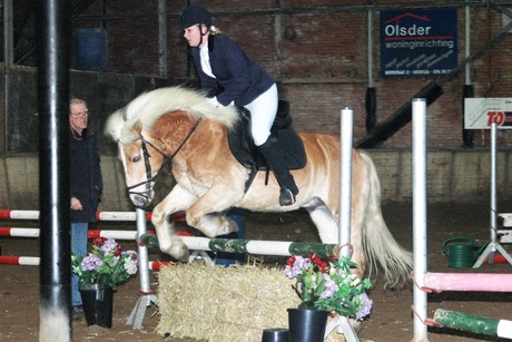 sprong met paard