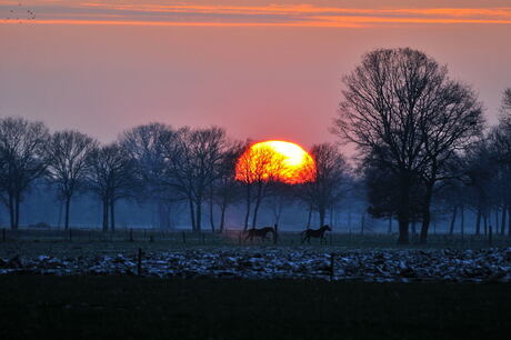zonsondergang in Limburg