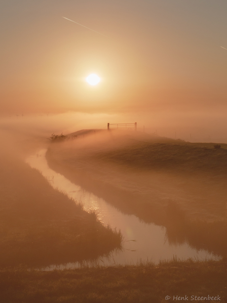 Ochtendnevel in de polder