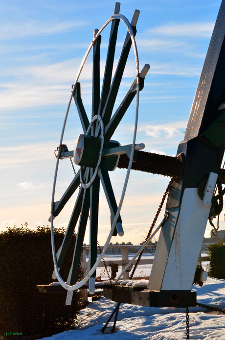 De molen op de wind zetten.