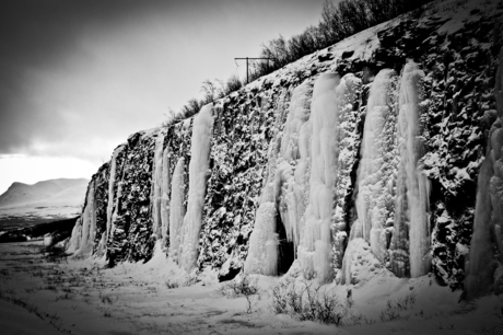 Frozen waterfalls