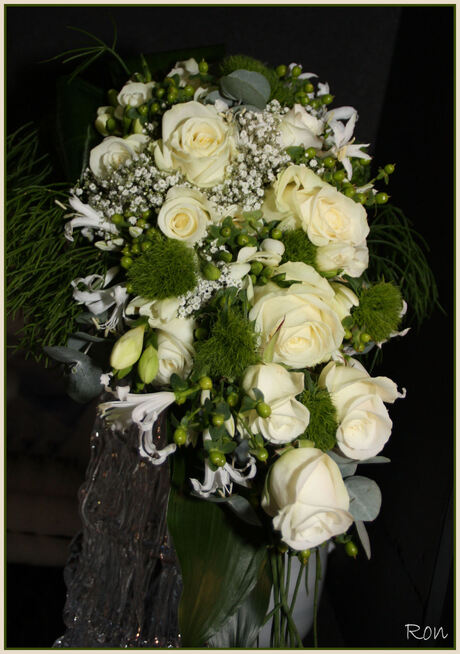 Bruidsboeket Wit-Lime