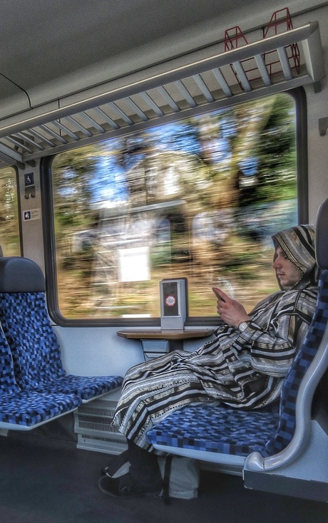 Traditioneel in de trein