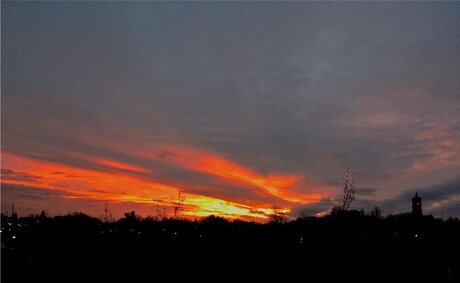 Avondrood in Elst