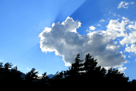 Lucht, wolken en zon